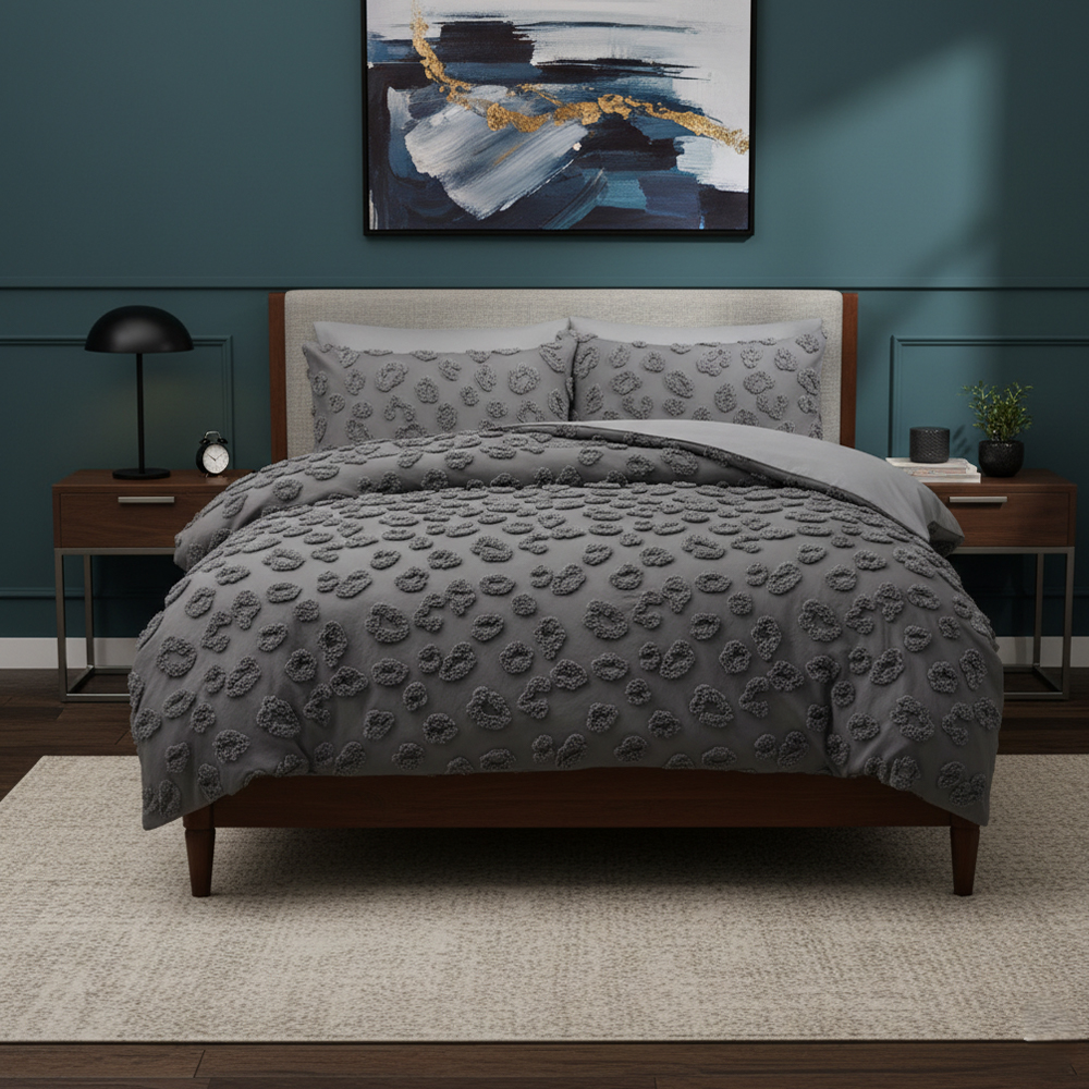Nala Tufted Leopard Chenille Embroidery Set Pokrivač Set Posteljina