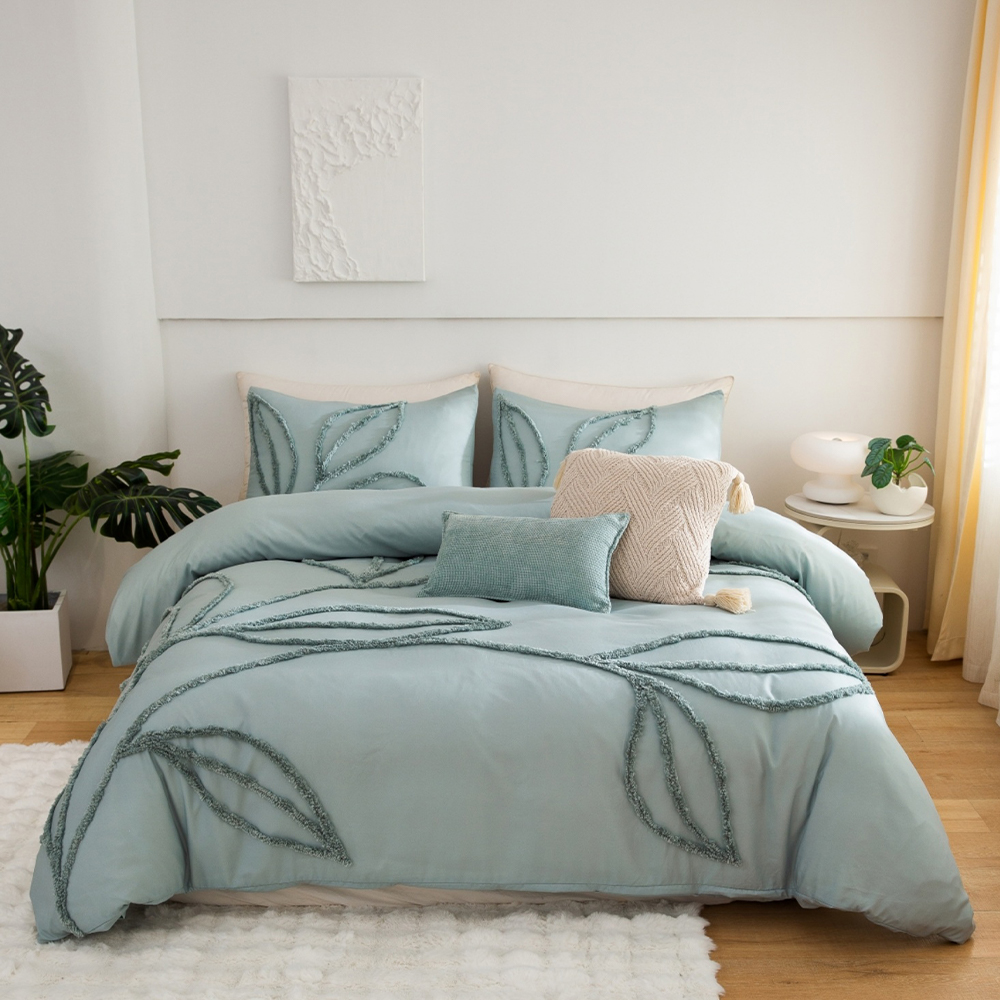 Sammy Leaf Tufted Chenille Vez Navlaka za poplun Komplet navlaka za poplun Komplet posteljine